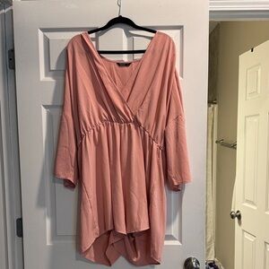 Women's Pink V-Neck Romper
